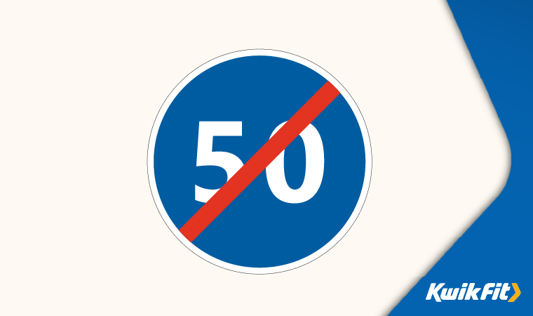 Minimum speed limit end Road Sign