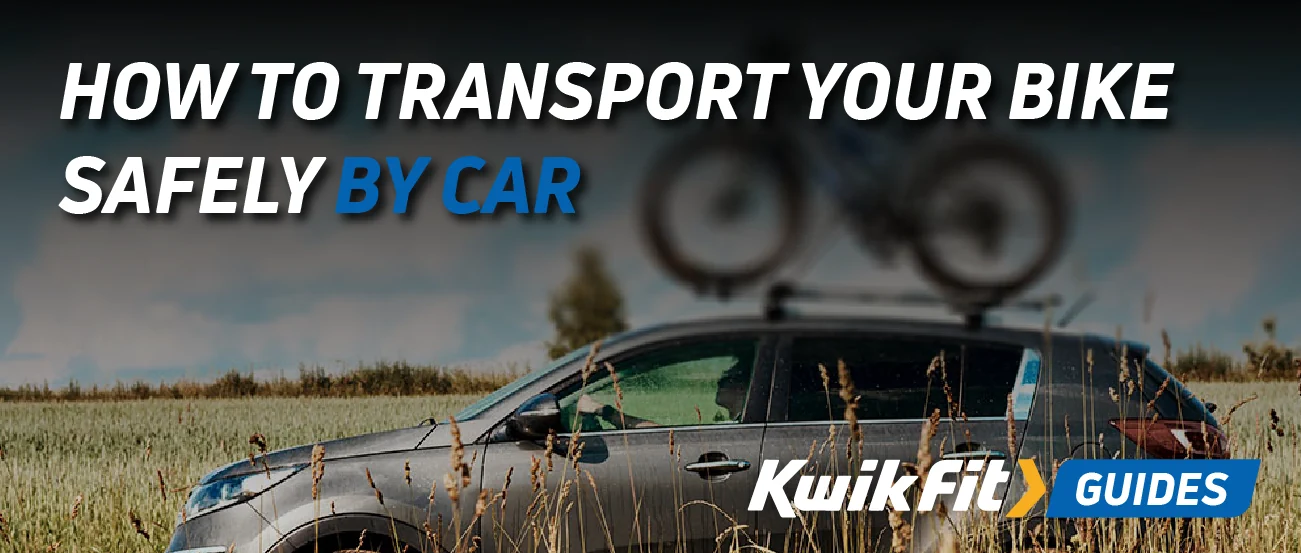 A car with a roof rack for a bicycle